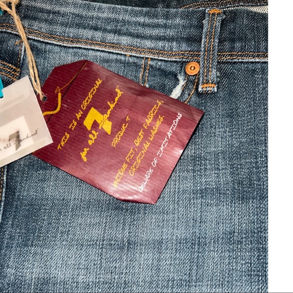 7FAM Flynt Boot Cut Mid-Rise Jeans - 32, rhinestone pockets - Picture 6 of 12